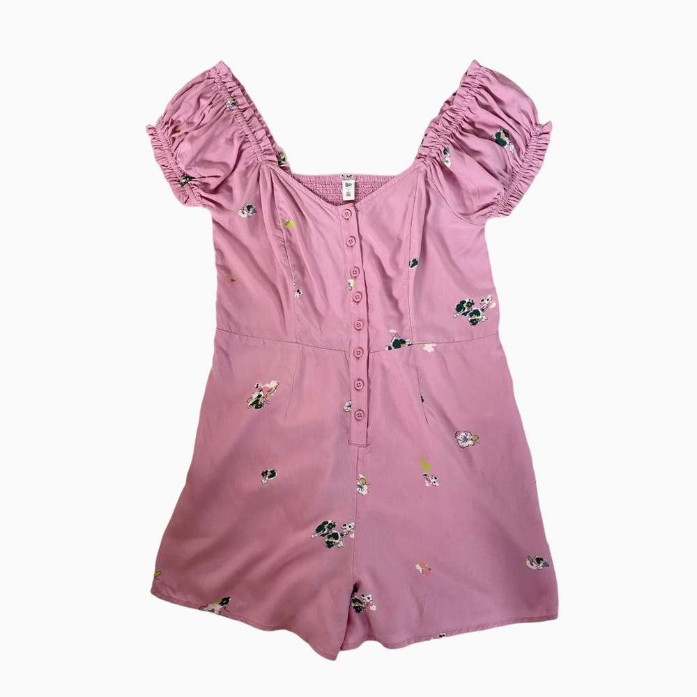 Nordstrom BP Babydoll Floral Romper Puff Sleeves NWOT